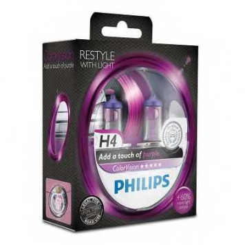 PHILIPS 12342CVPPS2 - лампы H4 12V 60/55W (серия ColorVision Purple) (фиолетовая) (2шт. в блистере)-1