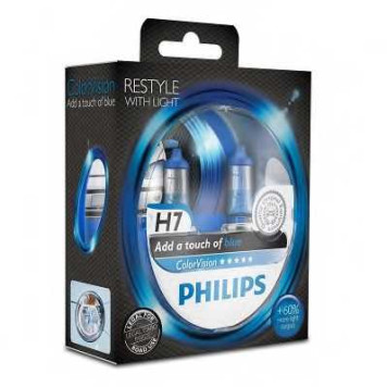 PHILIPS 12972CVPBS2 - лампы H7 12V 55W PX26d (серия ColorVision Blue) (2шт. в пластиковом боксе)-1