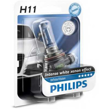Лампа накаливания H11 12В 55Вт PHILIPS WhiteVision 12362WHVB1-1