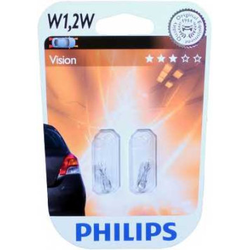 PHILIPS 12516B2 - лампа W1.2W 12V 1.2W W2*4.6d (2шт. в блистере)-2