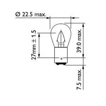 Лампа накаливания 12В 15Вт PHILIPS 12401CP