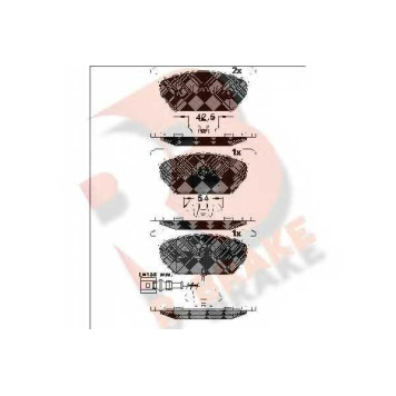 Колодки тормозные дисковые для AUDI A3(8V7,8VA,8VS) / SKODA OCTAVIA(5E3,5E5) / VW GOLF SPORTSVAN(AM1), GOLF(5G1,BA5,BE1) <b>R BRAKE RB2189 / 22035</b>