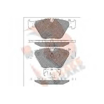 Колодки тормозные дисковые для BMW 3(E90, E91, E92, E93, F30, F35, F80), 5(E60, E61), 6(E63, E64), 7(E65, E66, E67), X1(E84), Z4(E89) <b>R BRAKE RB1940 / 23313</b>