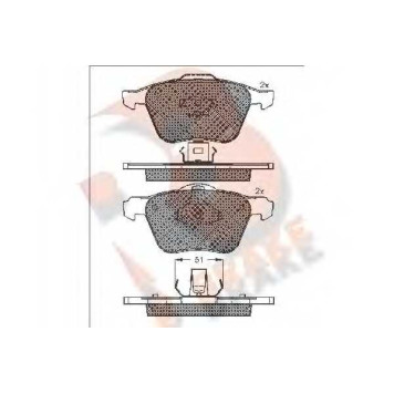 Колодки тормозные дисковые для VOLVO XC90 <b>R BRAKE RB1551 / 23590</b>