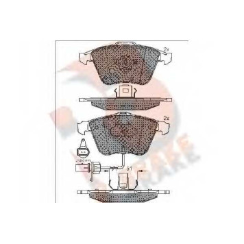 Колодки тормозные дисковые для AUDI A4(8D2, 8E2, 8E5, 8EC, 8ED, 8H7, 8HE, B5, B6, B7), A6(4F2, 4F5, 4FH, C6), A8(4E#) <b>R BRAKE RB1654 / 23763</b>