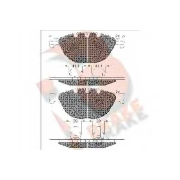 Колодки тормозные дисковые для BMW 5(E60,E61), 6(E63,E64), 7(E65,E66,E67) <b>R BRAKE RB1972 / 23791</b>