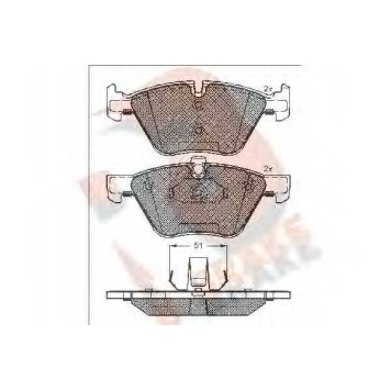 Колодки тормозные дисковые для BMW 5(E60,E61) <b>R BRAKE RB1683 / 23793</b>