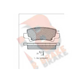 Колодки тормозные дисковые для TOYOTA COROLLA(##E11#, #E12J#, #E12T#, CDE12#, E15#, NDE12#, ZDE12#, ZZE12#) <b>R BRAKE RB1514 / 23816</b>