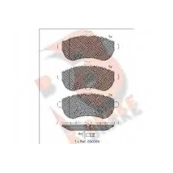 Колодки тормозные дисковые для MERCEDES C(C204, C205, S204, S205, W204, W205), E(A207, C207, S212, W212), SLC(R172), SLK(R172) <b>R BRAKE RB1821 / 24306</b>