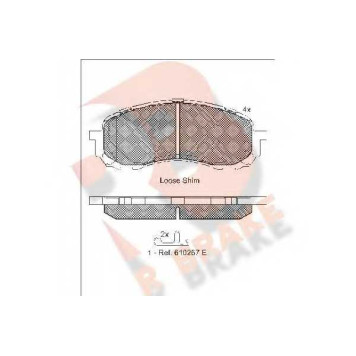 Колодки тормозные дисковые для SUBARU FORESTER(SH), IMPREZA(GD,GG), LEGACY(B13#,BL,BM,BP,BR), OUTBACK(BL,BM,BP,BR) <b>R BRAKE RB1800 / 24372</b>