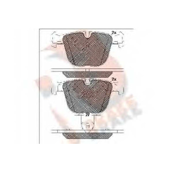 Колодки тормозные дисковые для BMW 5(F07), 7(F01,F02,F03,F04), X5(E70,F15,F85), X6(E71,E72,F16,F86) <b>R BRAKE RB1949 / 24458</b>