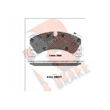 Колодки тормозные дисковые для PORSCHE CAYENNE(92A) <b>R BRAKE RB2206 / 24685</b>