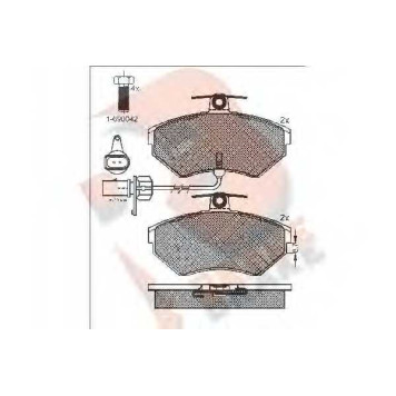 Колодки тормозные дисковые для AUDI A4(8D2, 8D5, 8E2, 8E5, 8EC, 8ED, B5, B6, B7) / VW PASSAT(3B2, 3B5) <b>R BRAKE RB1157-203 / 21945</b>