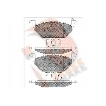 Колодки тормозные дисковые для AUDI A1, A3 / SKODA CITIGO, FABIA, OCTAVIA, RAPID, ROOMSTER / VW BEETLE, BORA, FOX, GOLF, LOAD UP, POLO, UP <b>R BRAKE RB1338 / 23130</b>