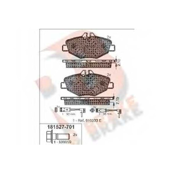Колодки тормозные дисковые для MERCEDES E(S211,W211) <b>R BRAKE RB1527-701 / 23743</b>