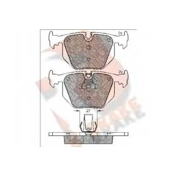 Колодки тормозные дисковые для BMW 3(E46) / LAND ROVER RANGE ROVER(LM) <b>R BRAKE RB1552 / 21487</b>