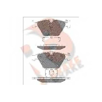 Колодки тормозные дисковые для BMW 1(E82), 3(E90,E92,E93), 5(E60,E61), 6(E63,E64), 7(E65,E66,E67) <b>R BRAKE RB1577 / 23312</b>