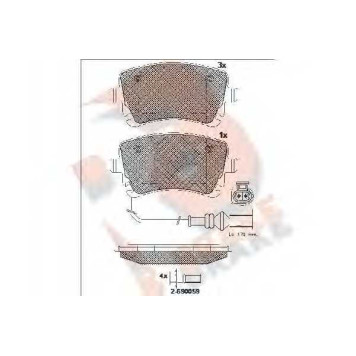Колодки тормозные дисковые для AUDI A6 / VW MULTIVAN, TRANSPORTER <b>R BRAKE RB1674-203 / 23326</b>