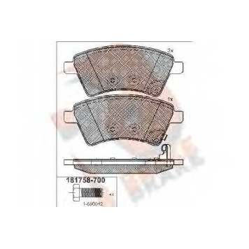 Колодки тормозные дисковые для FIAT SEDICI(FY#) / SUZUKI SX4(EY,GY) <b>R BRAKE RB1758-700 / 24391</b>