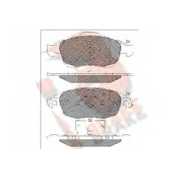 Колодки тормозные дисковые для CITROEN BERLINGO(B9), C4(B7,UA#,UD#), DS4, DS5 / PEUGEOT 5008, PARTNER <b>R BRAKE RB1852 / 24538</b>