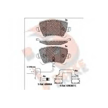 Колодки тормозные дисковые для AUDI Q3(8U) <b>R BRAKE RB1857-203 / 24483</b>