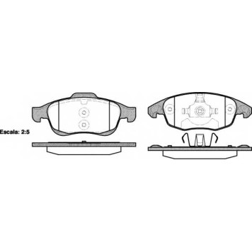 Колодки тормозные дисковые передний для CITROEN BERLINGO(B9), C4(B7,UA#,UD#), DS4, DS5 / PEUGEOT 5008, PARTNER <b>REMSA 1248.00 / PCA124800</b>