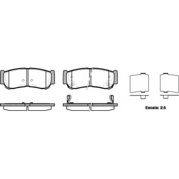Колодки тормозные дисковые задний для HYUNDAI H-1 Travel(TQ), H-1(TQ), SANTA FE(CM,DM) <b>ROADHOUSE 21239.02 / PSX2123902</b>