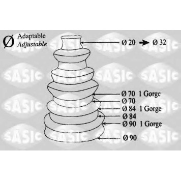 Комплект пылника приводного вала SASIC 1900001