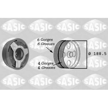 Ременный шкив коленвала SASIC 9001806