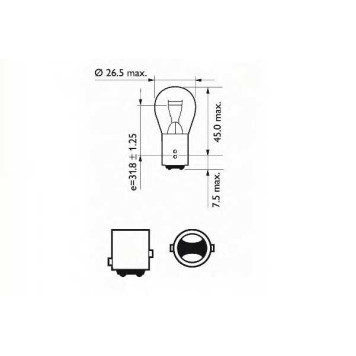 Лампа накаливания P21/5W 12В 21/5Вт SCT Germany 202068-1