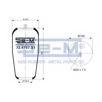 Кожух пневматической рессоры SEM LASTIK 72.4757.S1