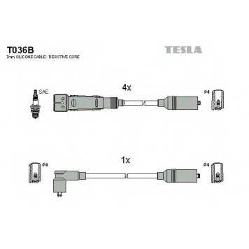 Комплект проводов зажигания TESLA T036B