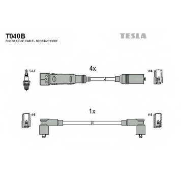 Комплект проводов зажигания TESLA T040B