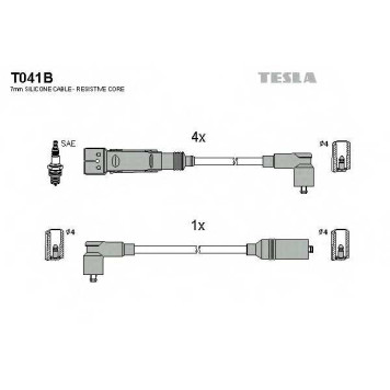 Комплект проводов зажигания TESLA T041B