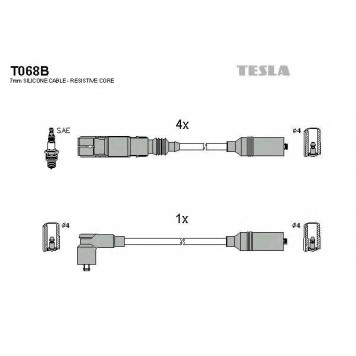 Комплект проводов зажигания TESLA T068B