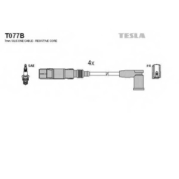 Комплект проводов зажигания TESLA T077B