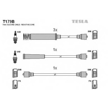 Комплект проводов зажигания TESLA T179B