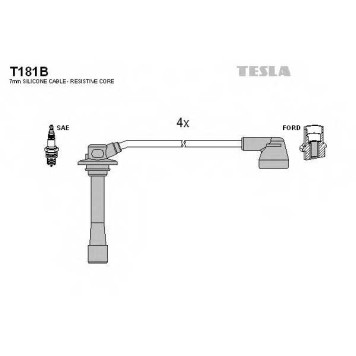 Комплект проводов зажигания TESLA T181B