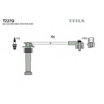 Комплект проводов зажигания TESLA T227G