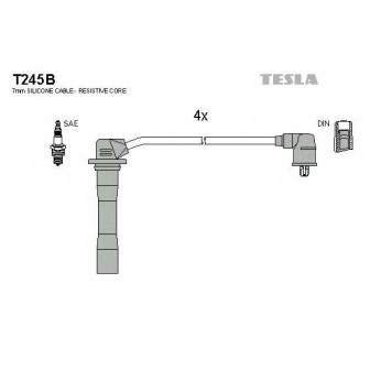 Комплект проводов зажигания TESLA T245B