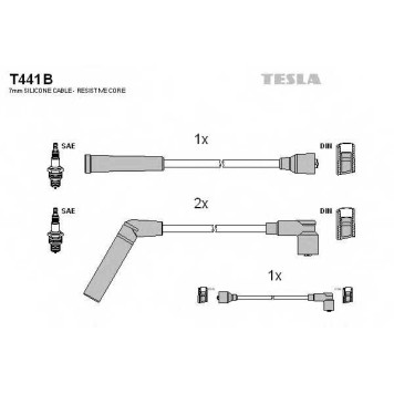 Комплект проводов зажигания TESLA T441B