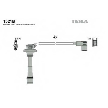 Комплект проводов зажигания TESLA T521B