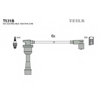 Комплект проводов зажигания TESLA T531B
