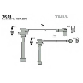 Комплект проводов зажигания TESLA T536B
