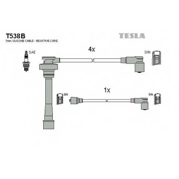 Комплект проводов зажигания TESLA T538B