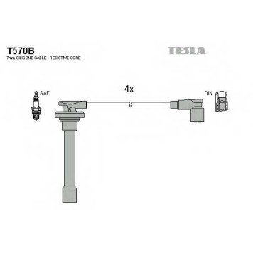 Комплект проводов зажигания TESLA T570B