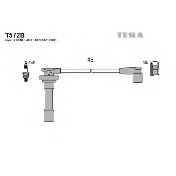 Комплект проводов зажигания TESLA T572B