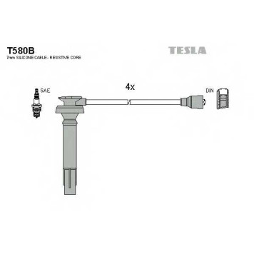 Комплект проводов зажигания TESLA T580B