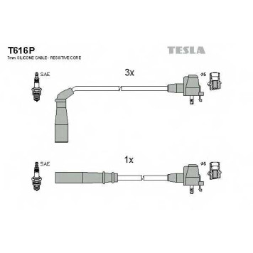 Комплект проводов зажигания TESLA T616P