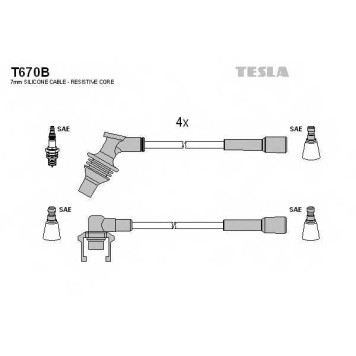 Комплект проводов зажигания TESLA T670B
